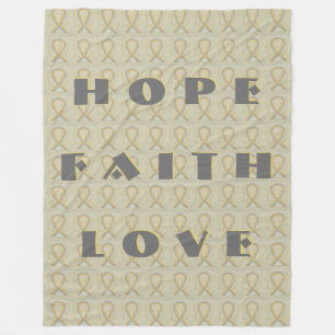 Grey and Gold Awareness Ribbon Angel Blanket