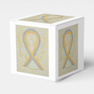 Grey and Gold Awareness Ribbon Party Favour Box