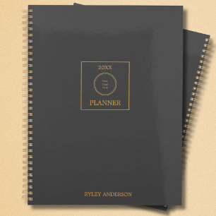 Grey and Gold Business Logo Monogram Planner