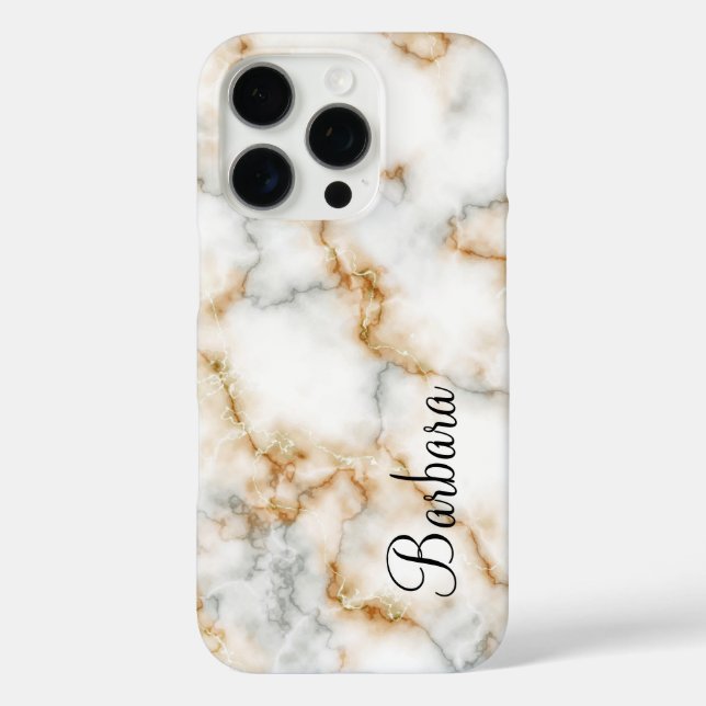 Grey And Gold Marble Personalize Case-Mate iPhone Case (Back)