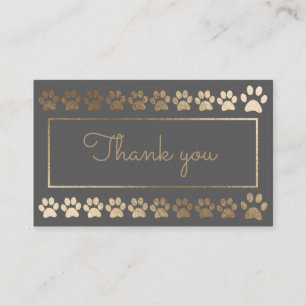 Grey And Gold Paw Print Dog Walker Loyalty Card