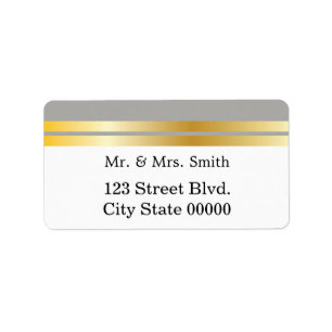 Grey and Gold Trim Label