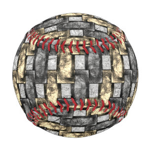 Grey and golden stain, carved rectangular pieces baseball