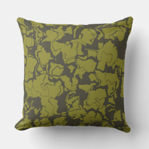 Grey and Green abstract Throw Pillow