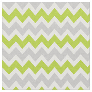 Grey and Green Modern Chevron Fabric