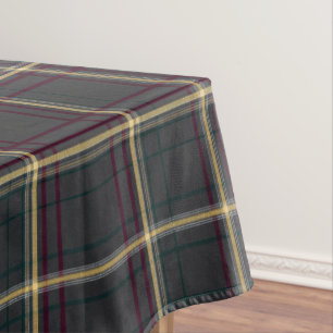 Grey and Green Tartan Plaid Tablecloth