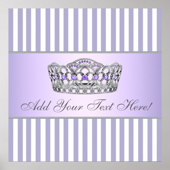 Grey and Lavender Purple Princess Poster (Front)