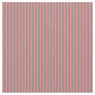 Grey and Light Coral Coloured Stripes Fabric