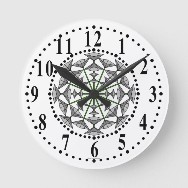 Grey And Light Grey Floral 149 Wall Clock (Front)