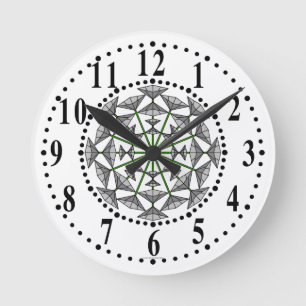 Grey And Light Grey Floral 149 Wall Clock
