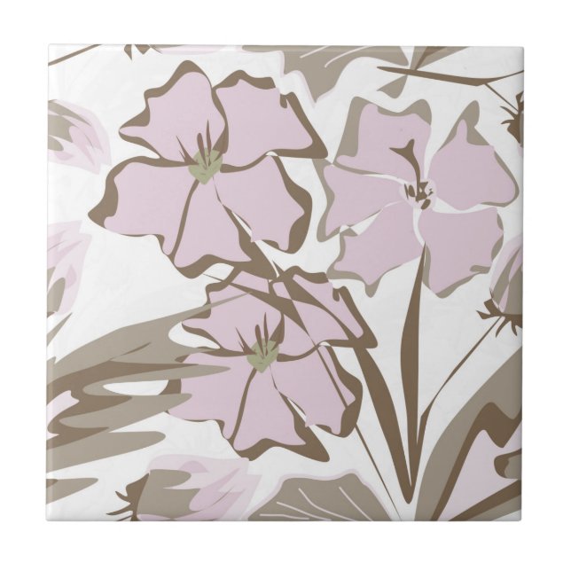 Grey and lilac flowers. tile (Front)