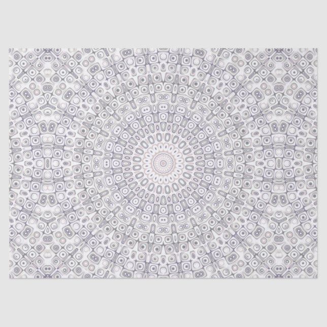 Grey and Lilac Mandala Pattern Tissue Paper (Front)