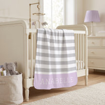 Grey and Lilac Stripes Monogram | Editable Colours