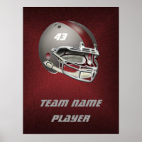 Grey and Maroon Football Helmet