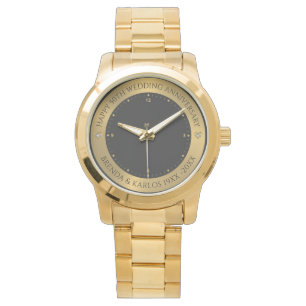 Grey and metallic silver 50th wedding Anniversary Watch