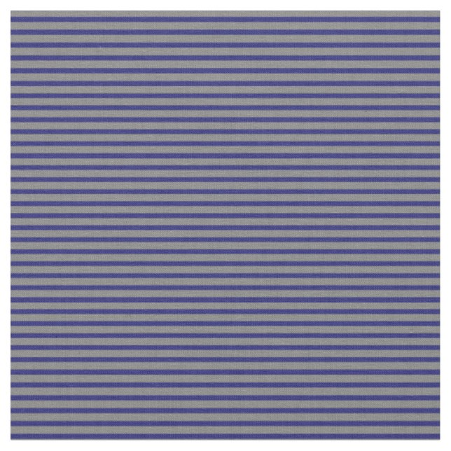 Grey and Midnight Blue Coloured Stripes Fabric (Close Up)