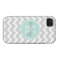 Grey and Mint Chevron Custom Monogram