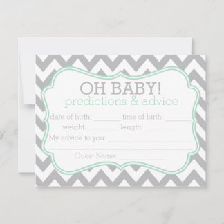 Grey and Mint Chevron Predictions & Advice Card