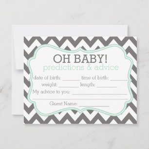 Grey and Mint Chevron Predictions & Advice Card