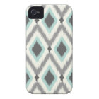 Grey and Mint Tribal Ikat Chevron