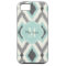 Grey and Mint Tribal Ikat Chevron Monogram