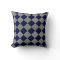 Grey and Navy Blue Diamond Decorative Pillow