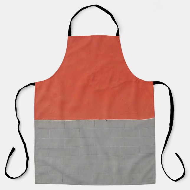 Grey and orange painted wall apron (Front)