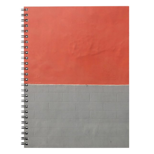 Grey and orange painted wall notebook (Front)