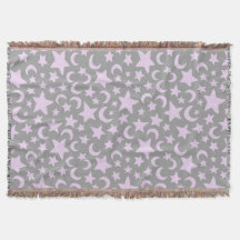 Grey and Pastel Purple Stars and Moons