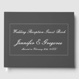 Grey and Personalized Marriage Guest Book