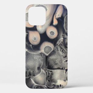 Grey and pink abstract artwork iPhone 12 case