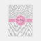 Grey and Pink Animal Print Custom Monogram