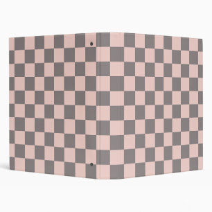 Grey and Pink Chequerboard Binder