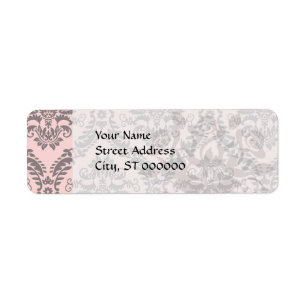 grey and pink damask pattern