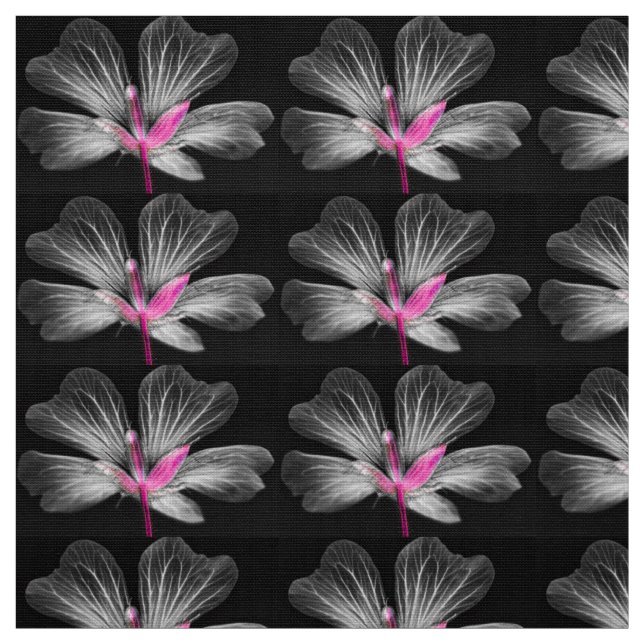 Grey and Pink Flower Fabric (Swatch)