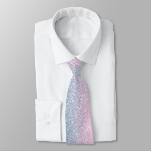 Grey and Pink Glitter Glitter  Tie