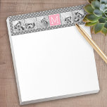 Grey and Pink Instagram 5 Photo Collage Monogram Notepad<br><div class="desc">Pastel and White Polka Dot Pattern - Use five square photos to create a unique and personal gift. Or you can keep the hipster puppy and make a trendy keepsake. If you need to adjust the pictures,  click on the customize tool to make changes.</div>