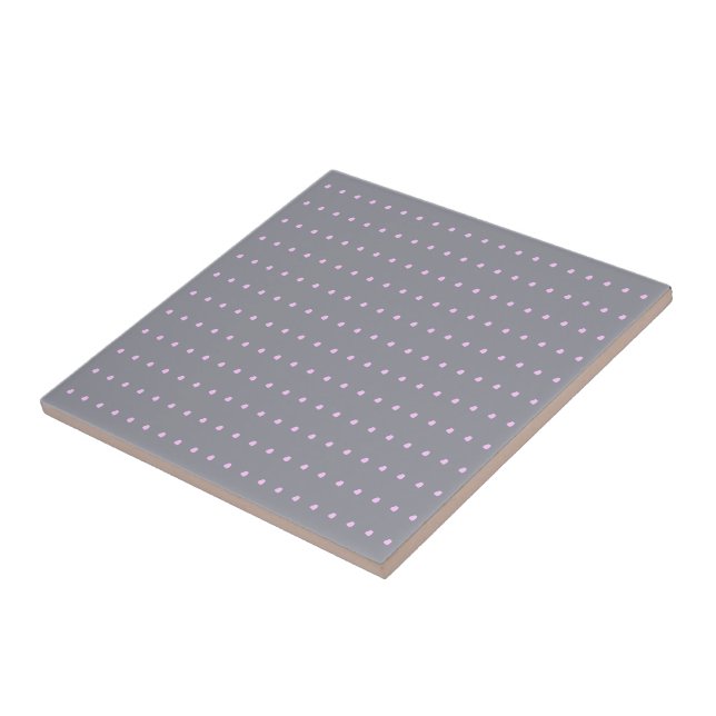 Grey and Pink Polka Dots Tile (Side)