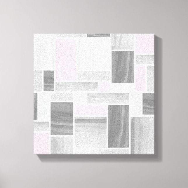 Grey and Pink Stained Glass (12x12) Canvas (Front)