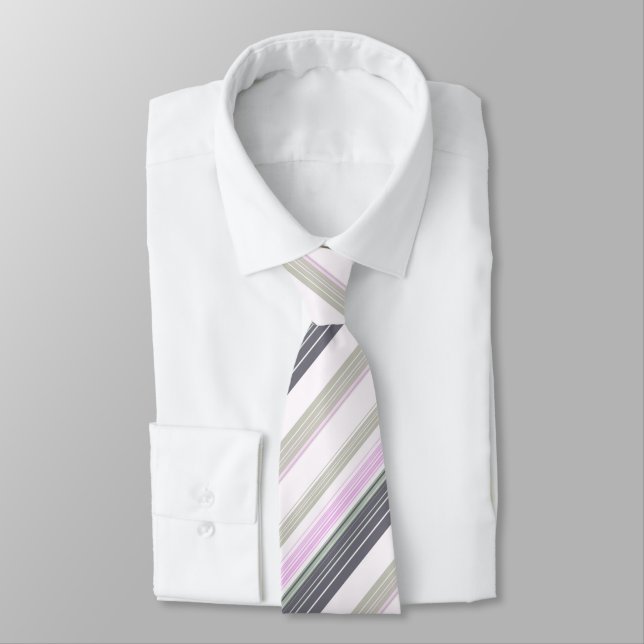 Grey and pink vertical stripes tie (Tied)