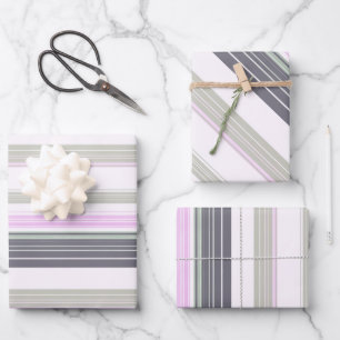 Grey and pink vertical stripes. wrapping paper sheet