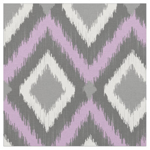 Grey and Purple Tribal Ikat Chevron Fabric
