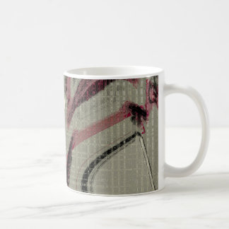 Grey and Red Abstract Art Coffee Mug