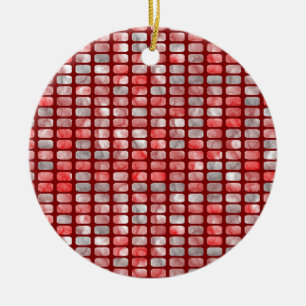 Grey and red blocks ceramic ornament