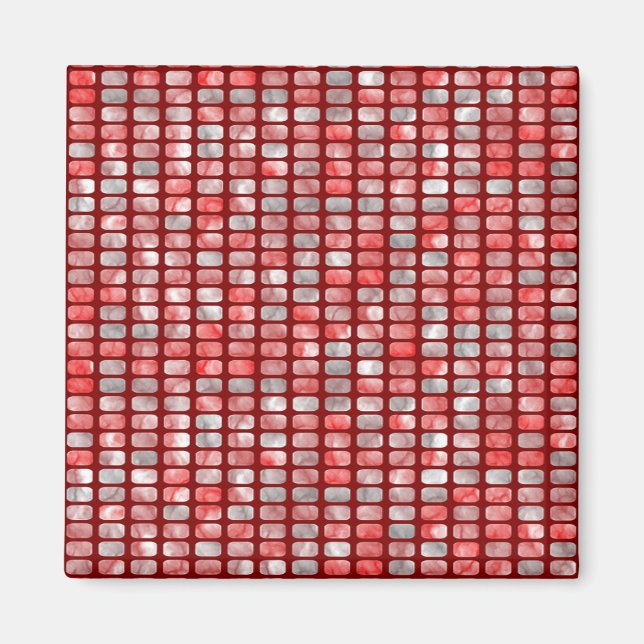 Grey and red blocks magnet (Front)