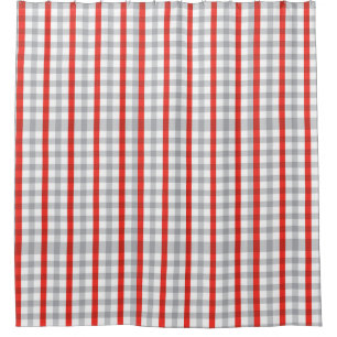 Grey and Red Plaid Buffalo Plaid