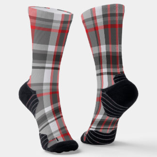 Grey and Red Plaid Socks