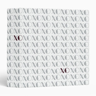 Grey and Red XOXO Binder