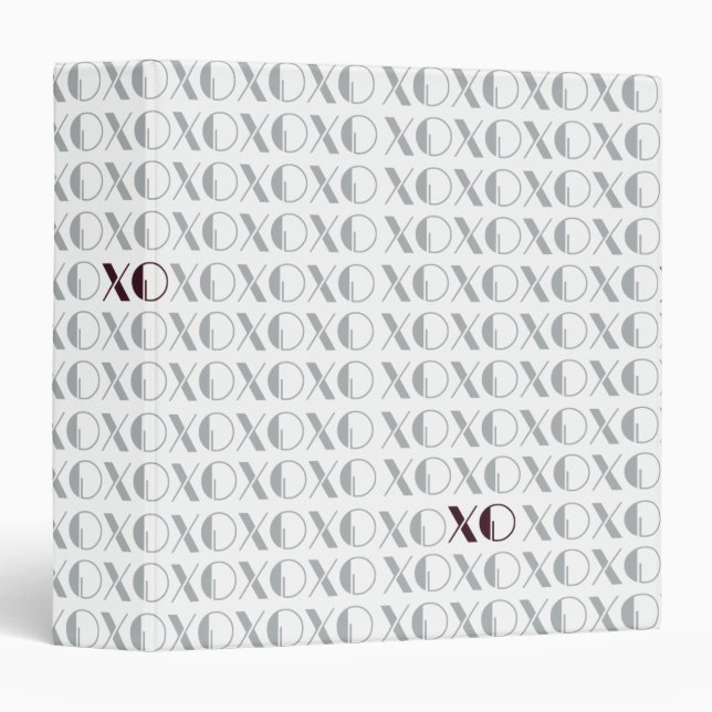 Grey and Red XOXO Binder (Front/Spine)