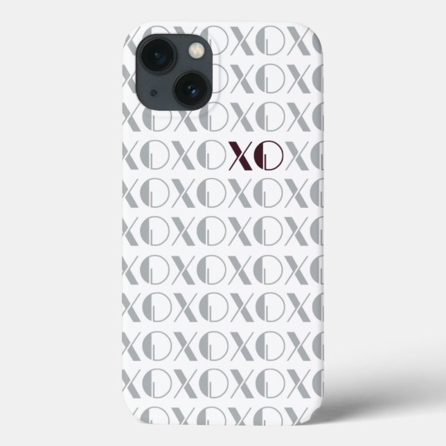 Grey and Red XOXO Case-Mate iPhone Case (Back)